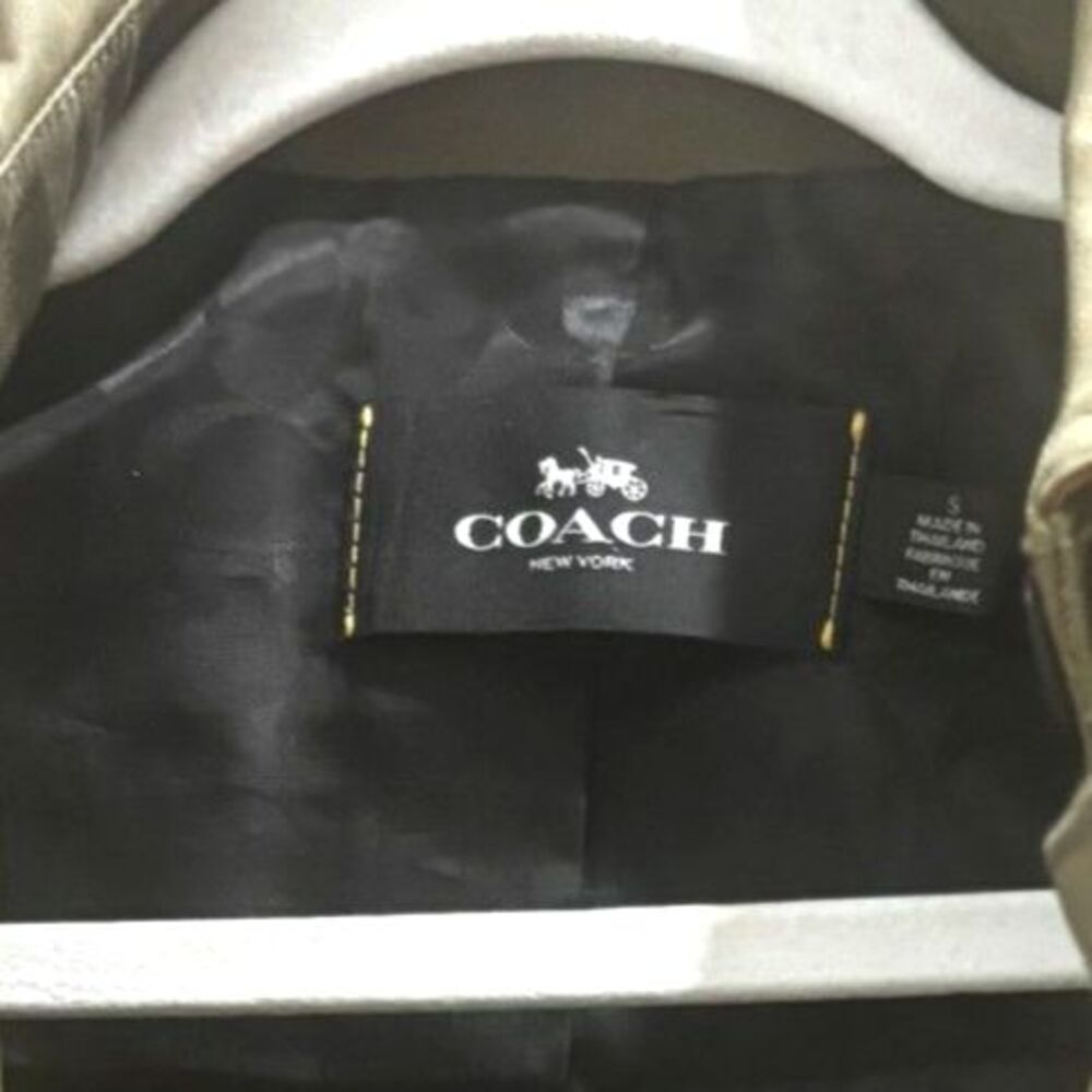 Coach Olive Green Belted Trench Coat – Size Small - Picture 4 of 8